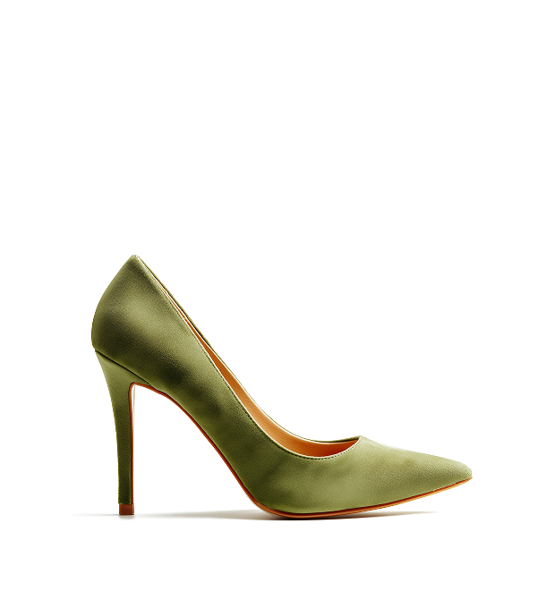 Olive Velvet Pump